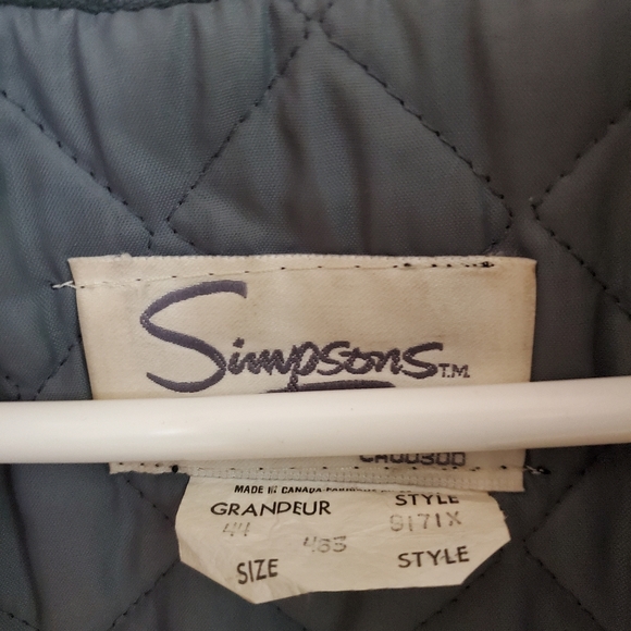 Men's Simpsons Vintage Gray Leather Bomber Jacket - Picture 5 of 7